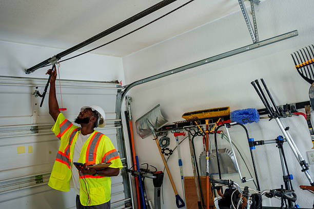 Professional Garage Door Panel Replacement technician working in East Niles, CA